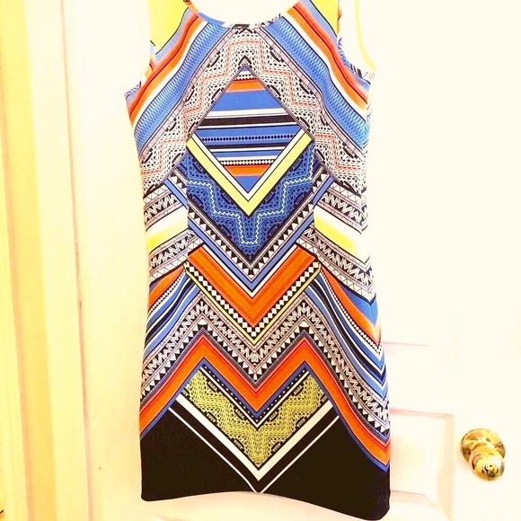 NEW Laundry Shelli Segal Lycra sleeveless statement tank dress.Very Pucci style - Picture 1 of 12